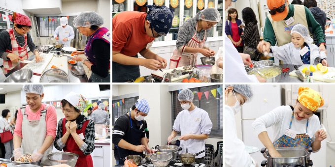 外国人お料理自慢大会（調理中）