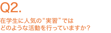 在学生に人気の“実習”ではどのような活動を行っていますか？