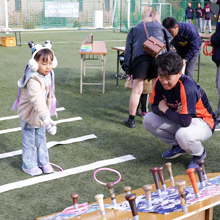 野球部 バットの輪投げ