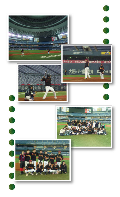 野球部卒業生引退試合のようす