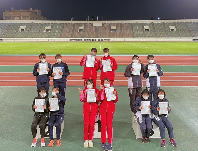 女子走幅跳 表彰の様子